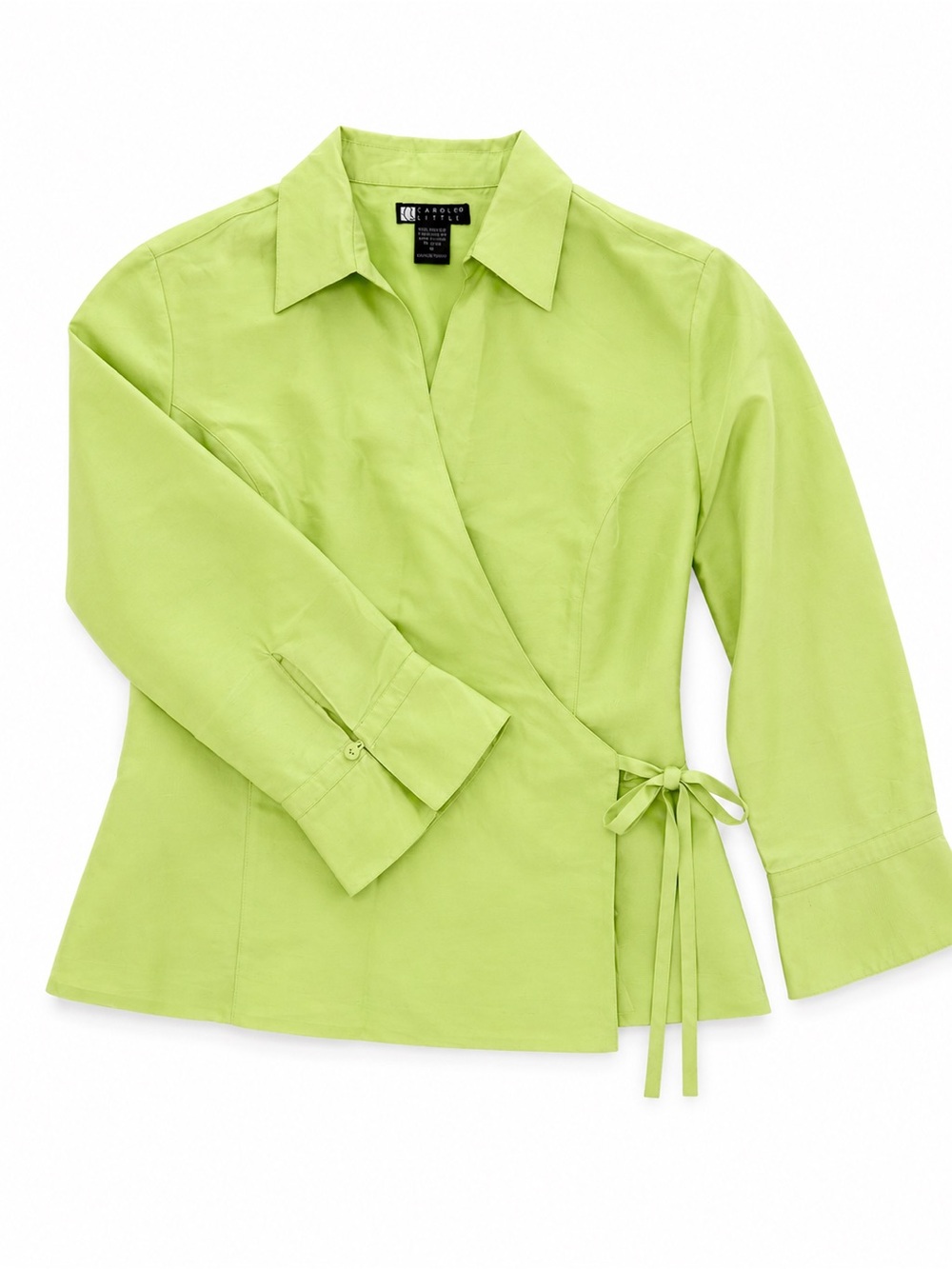 Vintage Silk Blouse wrap green size M